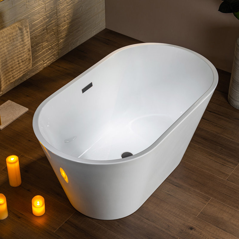 54'' x 29.5'' Freestanding Soaking Acrylic Bathtub, Oil Rubbed Bronze