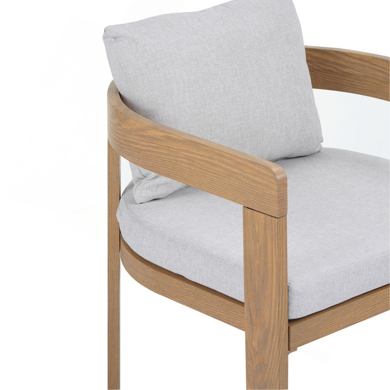 Chaise de salle à manger Elko, Gris clair, Teck