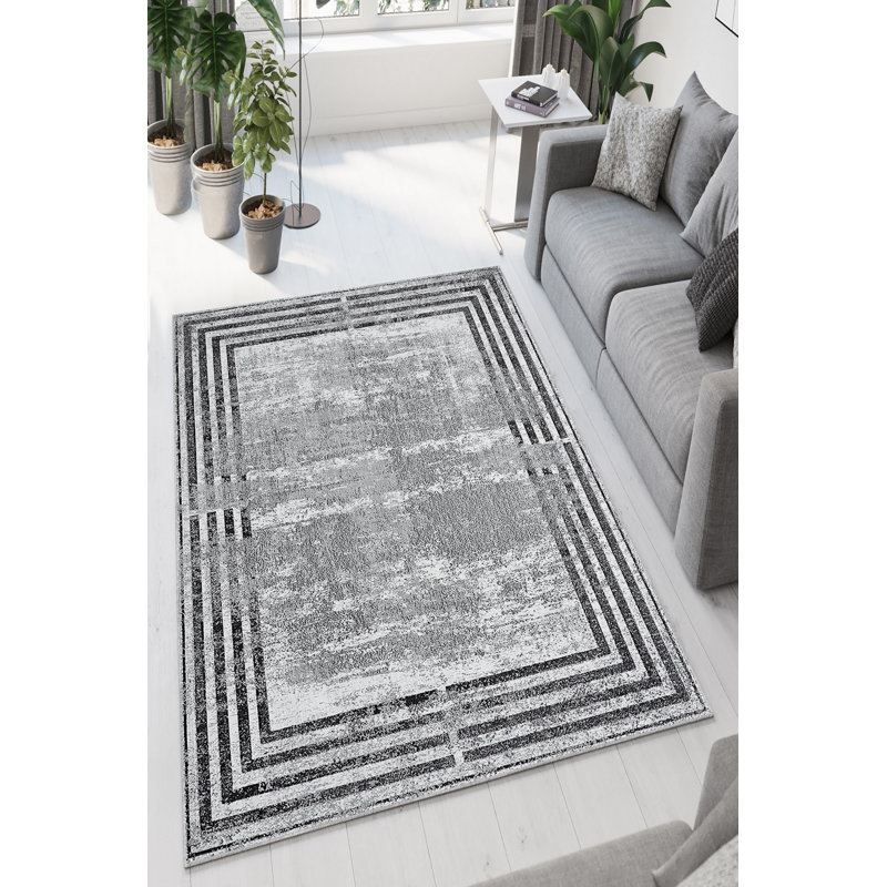 Eco-Friendly Area Rug, 100% Polyester, 4.7 x 5.9 ft | 650 g/m², Antibacterial, Non-Slip PVC Dot Underside | Machine Washable, Digital Printed Design | Perfect for Living Room, Bedroom & Play Areas