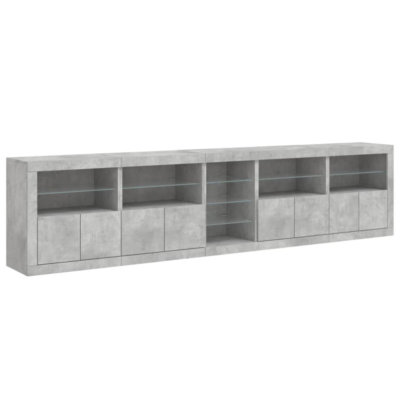 Mashari 283cm Sideboard, Concrete Grey