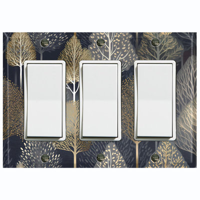 Couvercle de plaque d'interrupteur en métal; Fauteuil à bascule GFI 3 tailles US Standard - Modern Forest