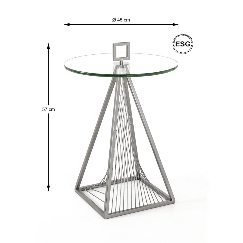 Aquilla Glass Top Pedestal End Table