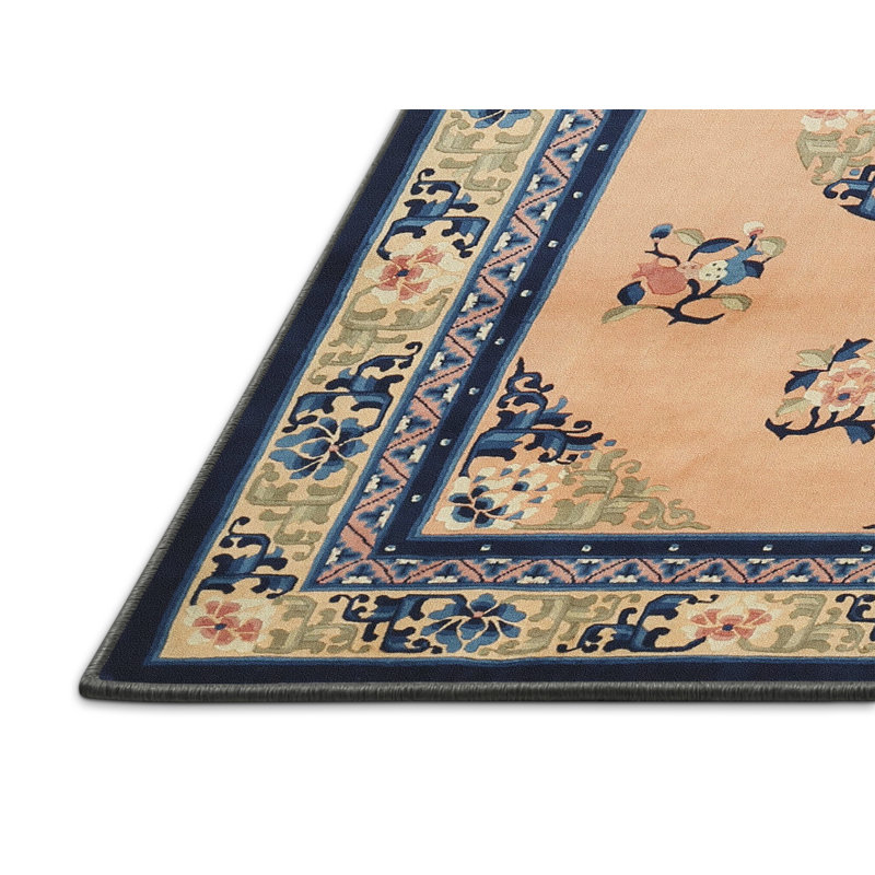 Tapis bleu / beige Furrier, Rectangle 5 pi x 7 pi