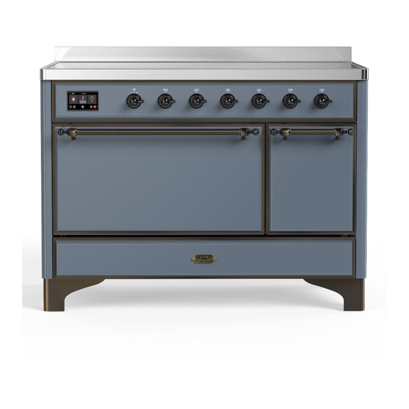 Majestic III Series 48 Inch Induction Range with 6 Induction Elements in Antique White (Chrome Trim), Burnished, Blue Gray