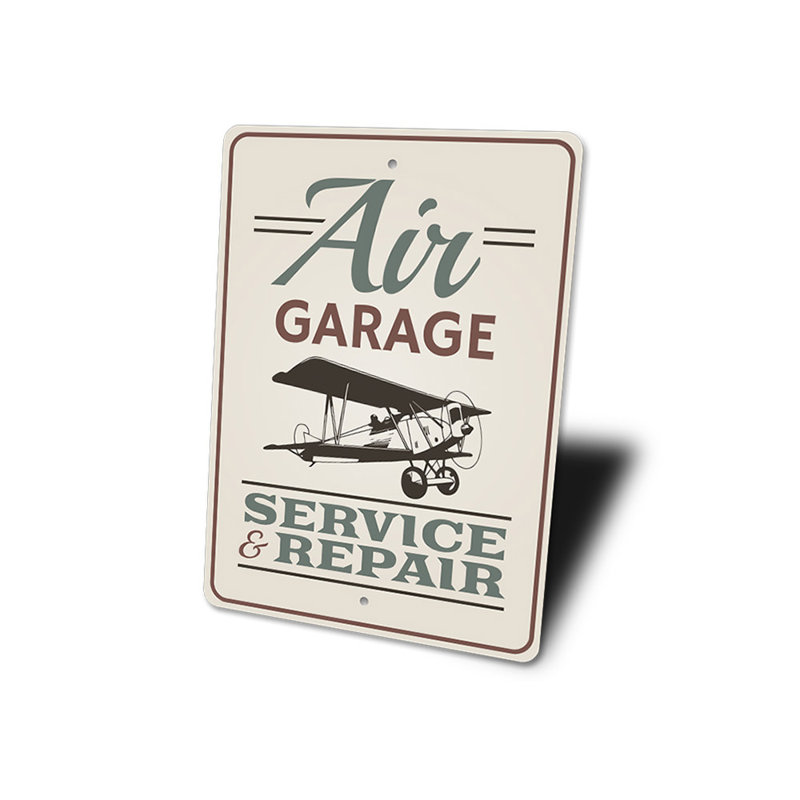 Enseigne en aluminium Air Garage, H 14 po x l 10 po x P 0,04 po