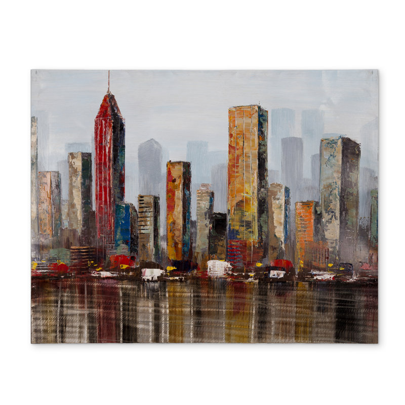 Napperon villes industriel en polyester brun - décor ville rouille