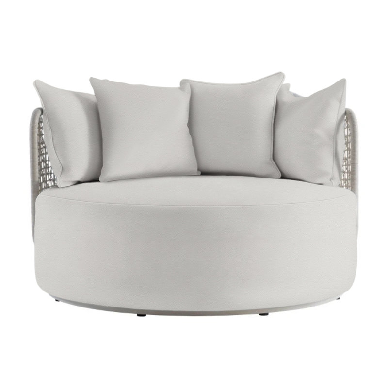 Capella Outdoor Metal Patio Daybed, Light Grey Vinyl 6503-010