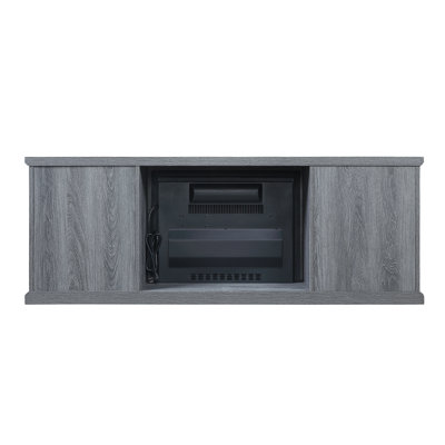 60'' W Wood Grain Gray Electric Fireplace