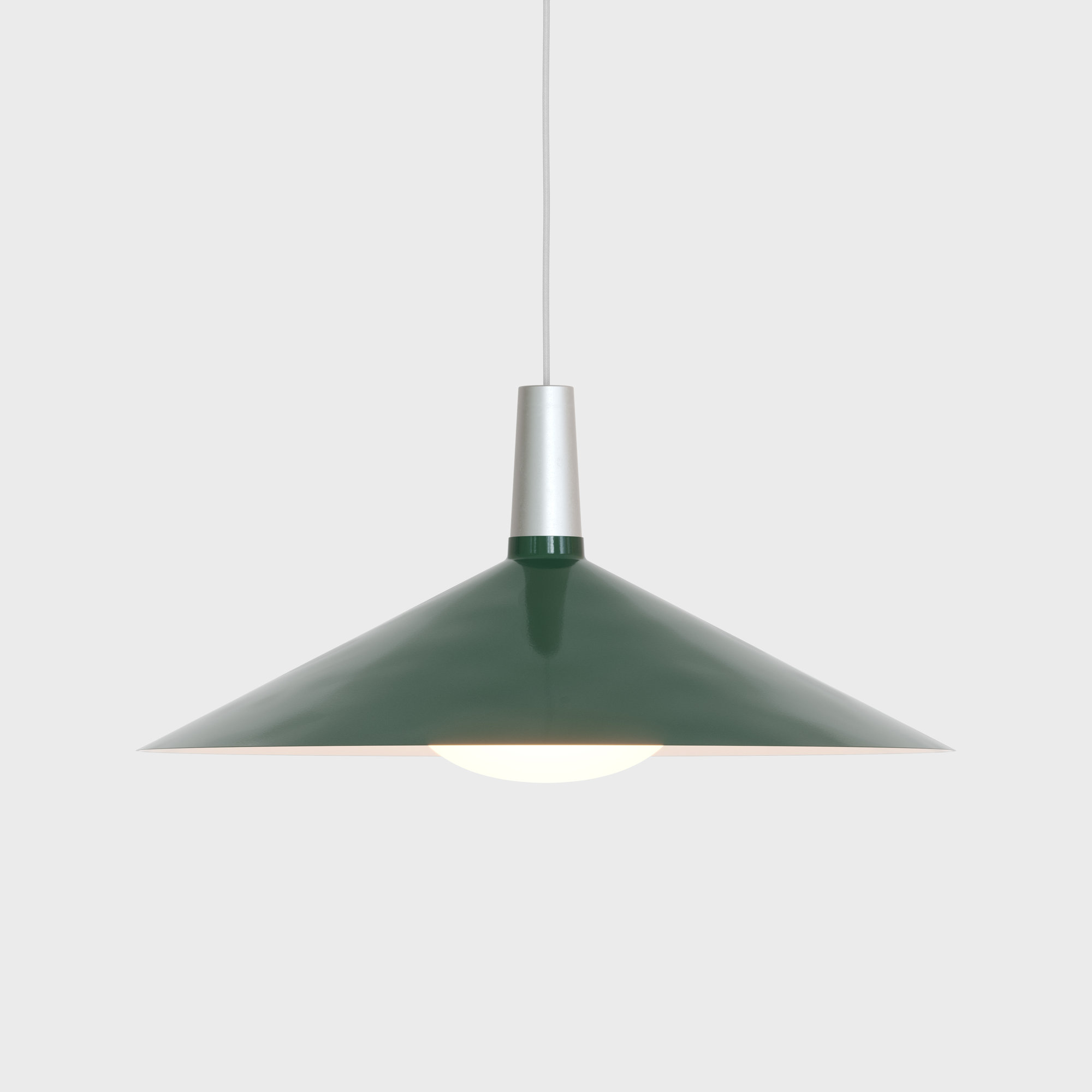 Large Bower Pendant Light In Anodised Aluminium, Green