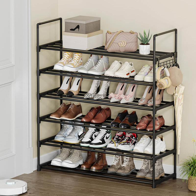 Modular DIY Stackable Metal Shoe Rack Customizable Entryway & Closet Storage Organizer