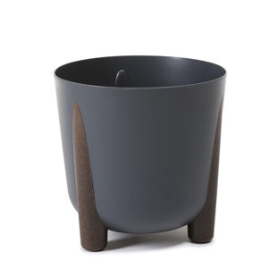Modèle de pot rond en plastique blanc avec pattes, pot de fleurs, pot de jardin 11,81 po L