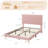 Bed Frame with 3-Level Adjustable Headboard, Full Bed Frame Vertical Channel Tufted, Velvet Upholstered Platform, Wooden Slats Support-1667546633-1667546638