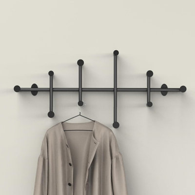 Large Minimalist Black Coat Hooks Wall Mount