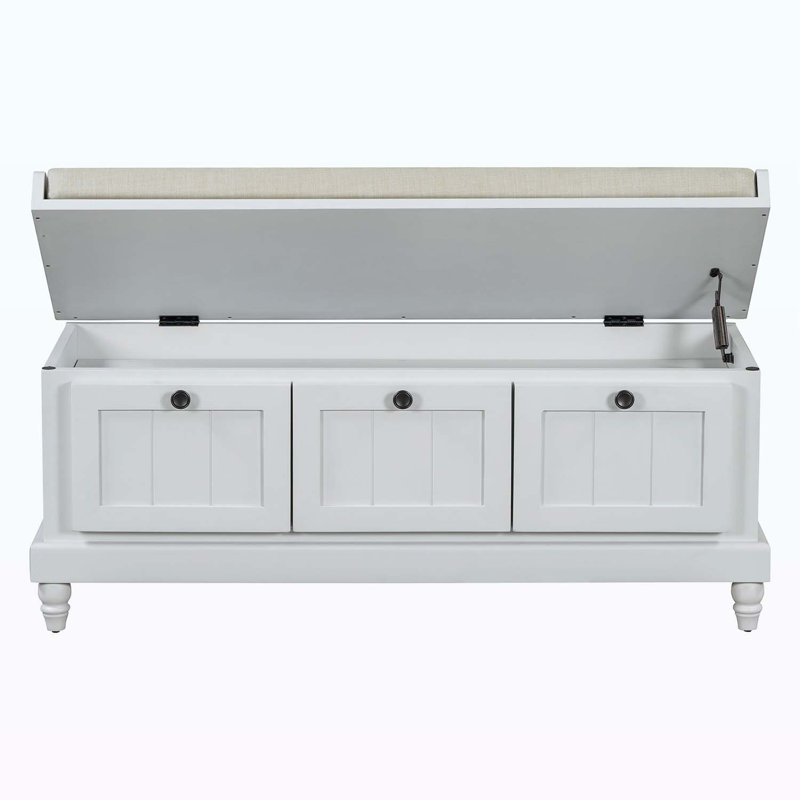 Storage Bench for Entryway and Living Room, Light Gray