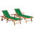 Doucet 78" Long Teak Single Chaise with Cushions-497541448-497541447