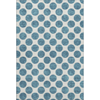 Premium Machine Washable Prisco Teal Rug