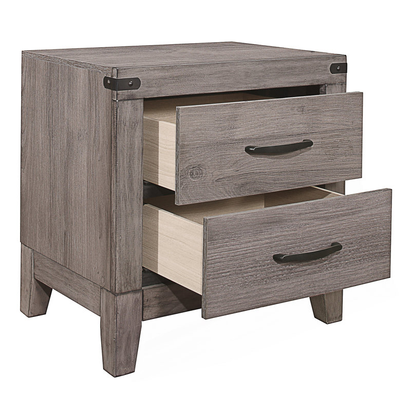 Table de chevet 1pc avec 2 tiroirs, table de chevet et table de bout