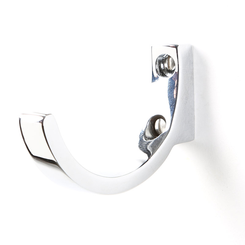 Steel Wall Wall Hook, Polished Chrome