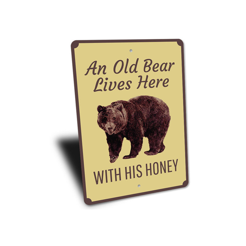 Plaque en aluminium «Bear Lover», H 18 po x l 12 po x P 0,06 po