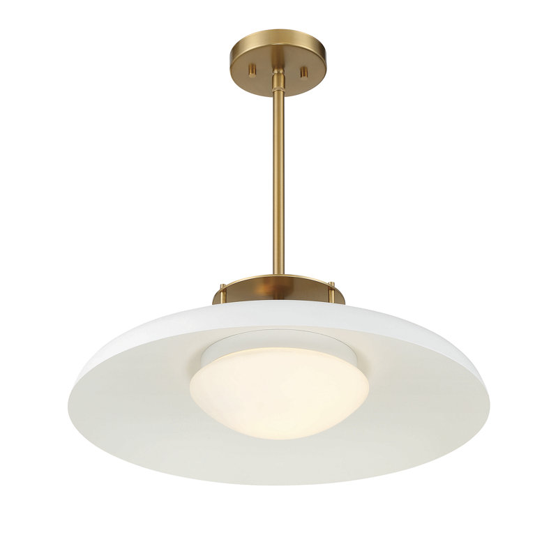 Luminaire suspendu 1 lumière Savav House Gavin, Blanc, Blanc