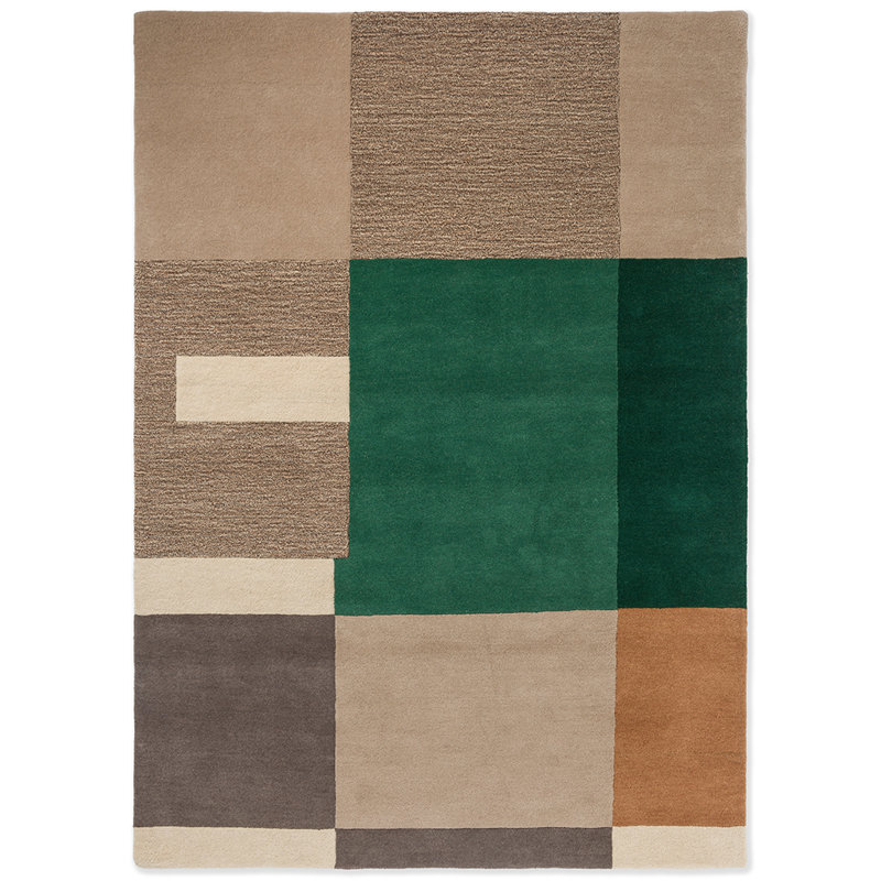 Wool Geometric Area Rug, Rectangle 4'7" x 6'7"