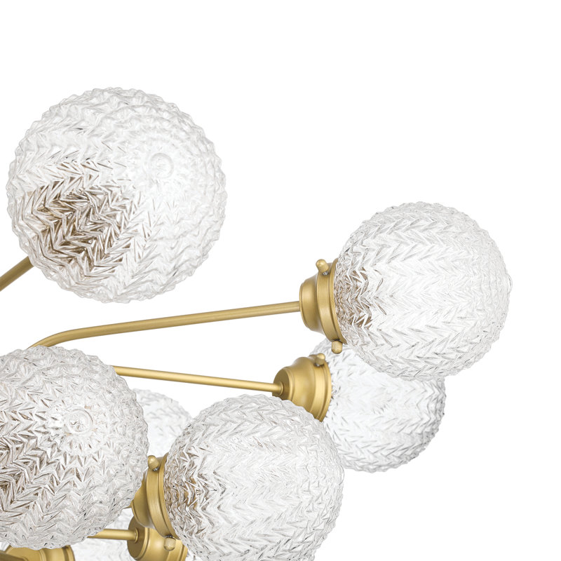 Veturia 16-Light Sputnik/Sphere Chandelier with Textured Glass Globes