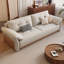 Canapé-lit causeuse en similicuir beige-1123801755