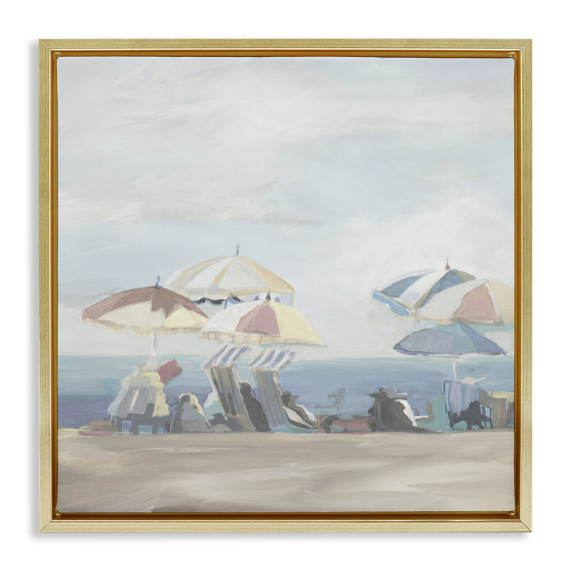 Cadre flottant de parasol Mute Summer Beach, design par Liz Jardine, H 25 po x l 25 po, Cadre flottant métallique doré