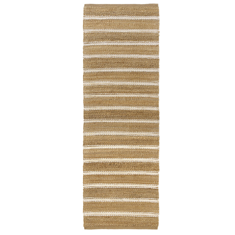 Coastal Striped Jute Blend Hand-Woven Indoor Area Rug, Runner 2'6" x 7'9"