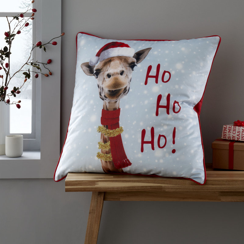 Christmas Giraffe 55x55cm Cushion with inner