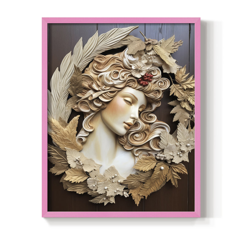 Reproduction d'art encadrée, Noël massif, Rose, H 15 po x l 12 po