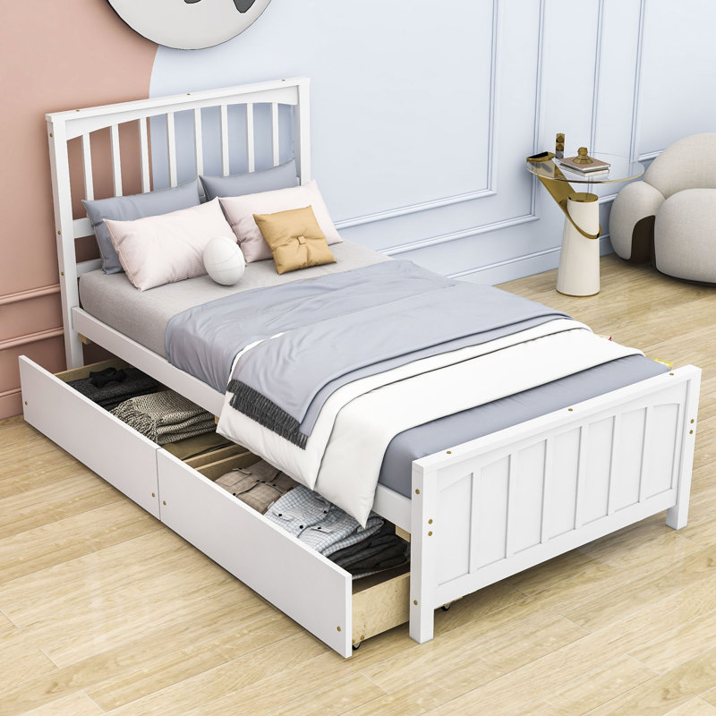 Caserta Kids Twin with Drawers, White