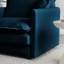 Canapé en chenille bleue pour le salon, 2 avec 4 coussins, structure en bois massif, rembourrage en éponge confortable, base, revêtement