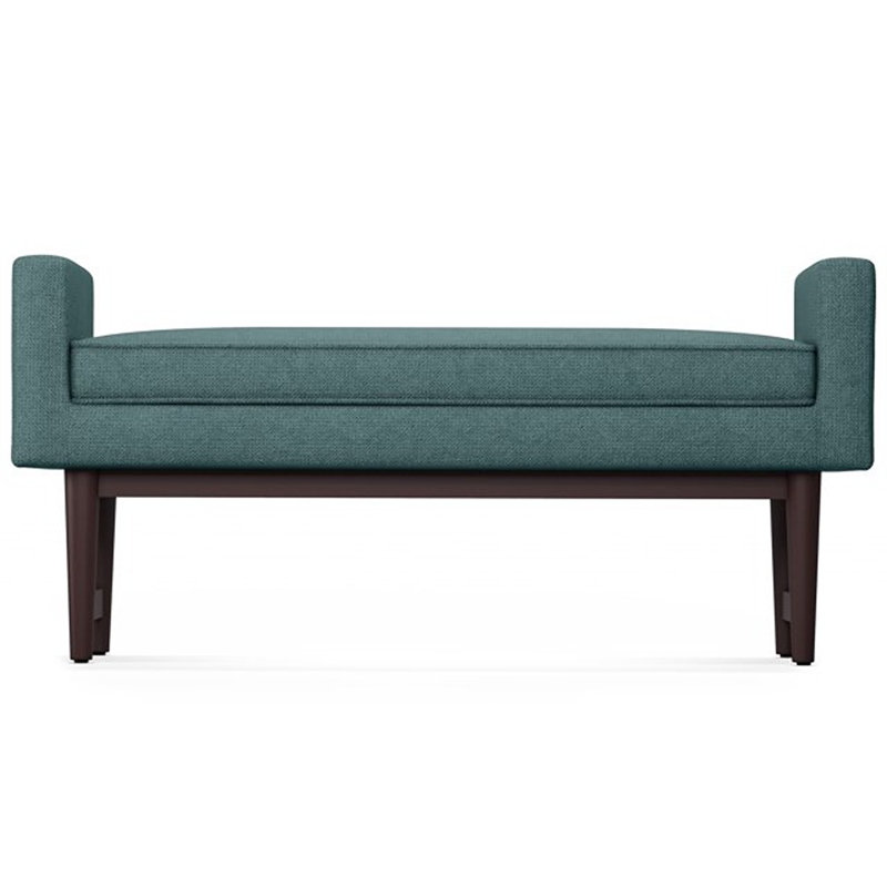 Banc de rangement avec repose-pieds l Scott, H 21,30 po x l 46,10 po x P 14,80 po, Bleu sarcelle fumé
