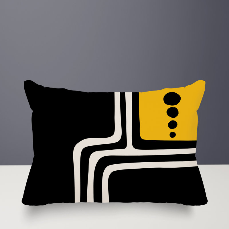 Coussin lombaire réversible intérieur / extérieur Sofi Minimalist, H 18 po x l 25 po, Jaune
