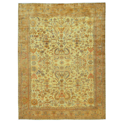 Tapis rectangulaire en laine noué à la main