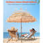 Parasol de plage de 6 pi, auvent incliné de 30 pi et nervures en métal, inclinaison ajustable au bord de la piscine pour une couverture maximale du soleil, assemblage simple, 8 nervures