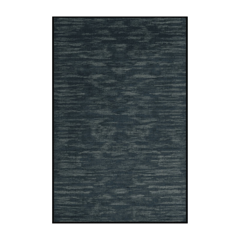 Machine Washable Abstract Black Area Rug, Runner 2' x 4'