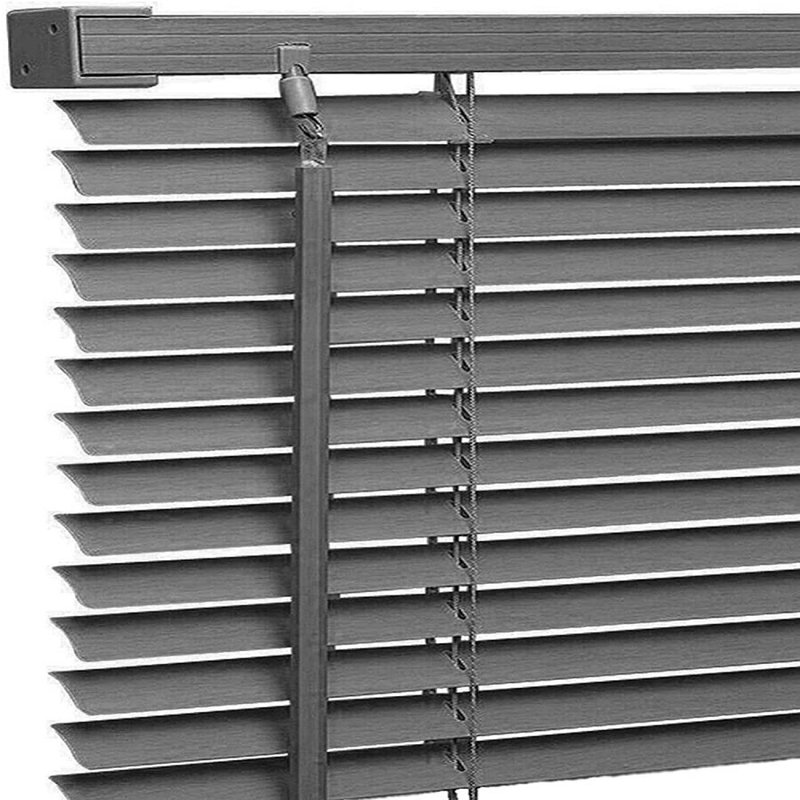 PVC Plain Indoor Venetian Blind, Grey, 150 cm L x 75 cm W