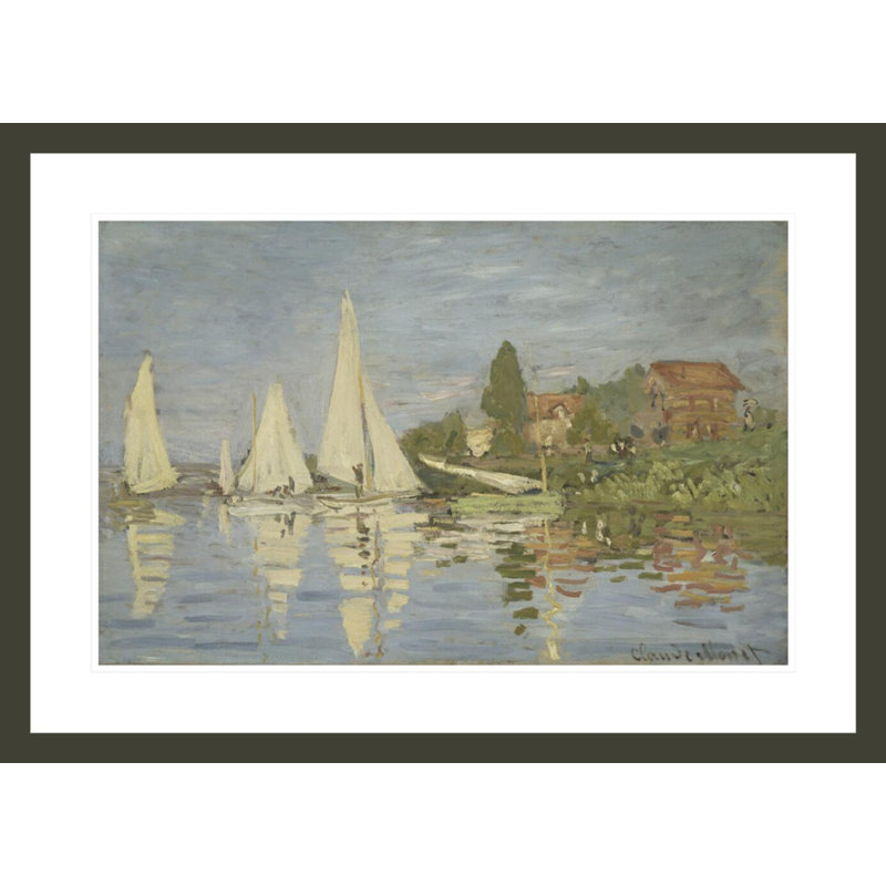 «Regatta at Argenteuil» par Claude Monet, impression giclée encadrée, H 21,32 po x l 29,5 po