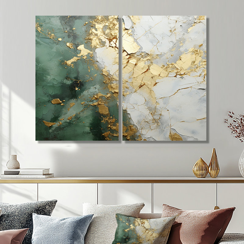 Delaney - Abstract Painting Wall Art, Wrapped Canvas, Does Not Apply, 36" H x 48" W