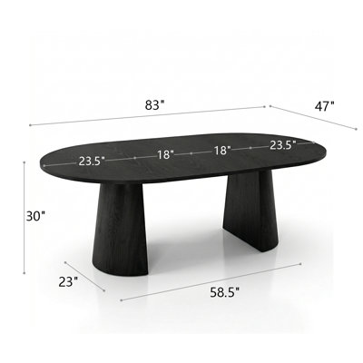 47"-65"-83" Round-To-Oval Extendable Dining Table With 3-in-1 Design