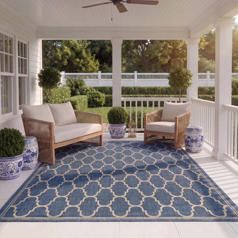 Reid Performance Geometric Indoor/Outdoor Area Rug, Rectangle 8' x 11'2"