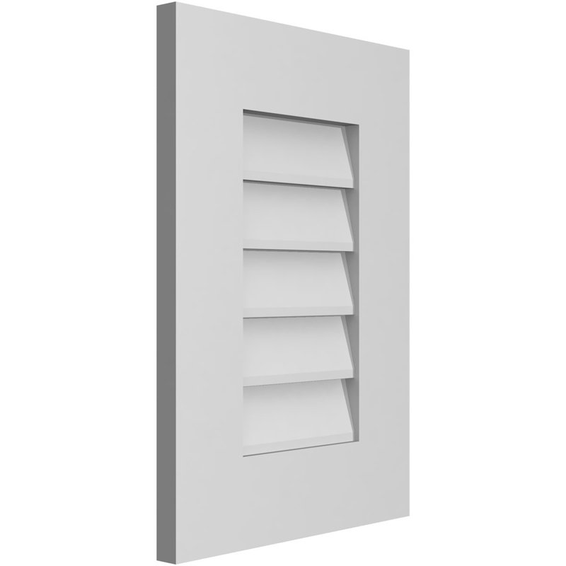 Vent à pignon rectangulaire en uréthane non-fonctionnel, H 20 po x l 14 po x P 1 po
