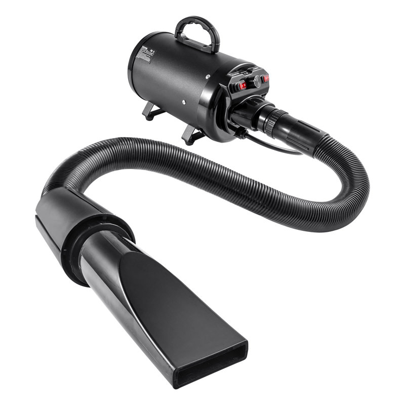 Dog Dryer, 2000W/2.7HP Dog Blow Dryer, Pet Grooming Dryer with Adjustable Speed and Temperature Control, Pet Hair Dryer with 4 Nozzles and Extendable Hose, Black