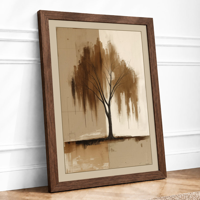 Weeping Willow Minimalist - Framed Print, Walnut, A1 - 84.1 x 59.4 cm