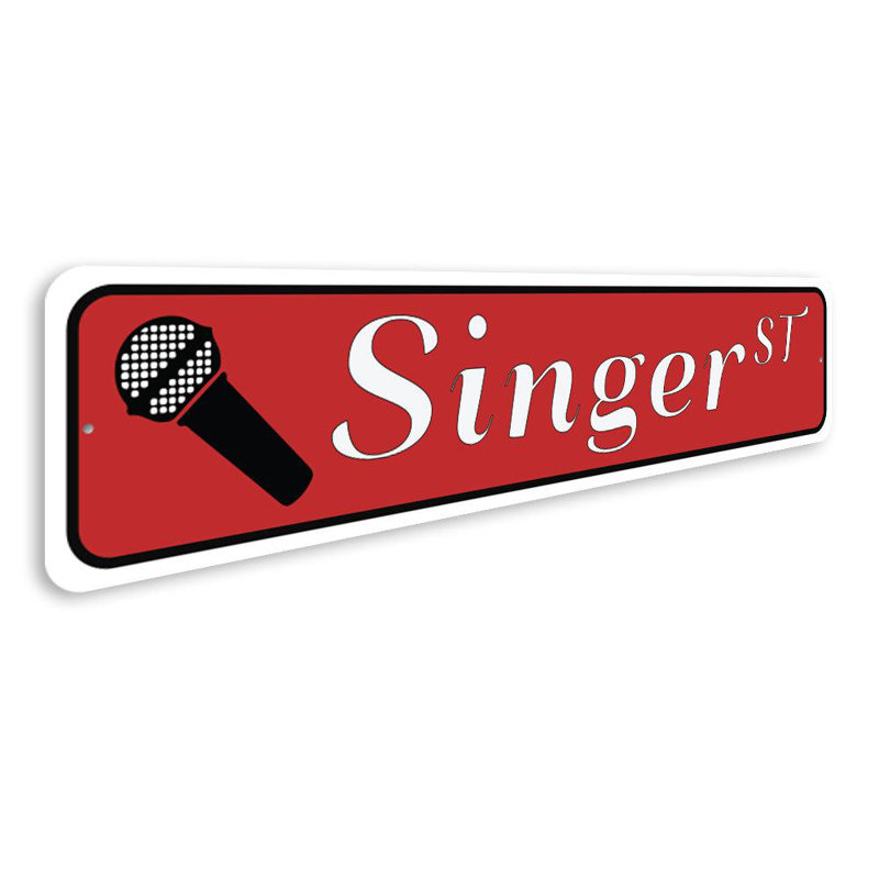 Plaque en aluminium Singer Street, H 4 po x l 18 po x P 0,04 po