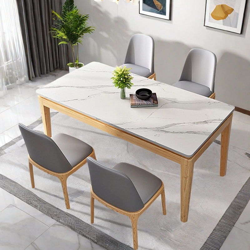 Modern simple rectangle dining table sets, 29.5"H x 70.9"L x 35.4"W
