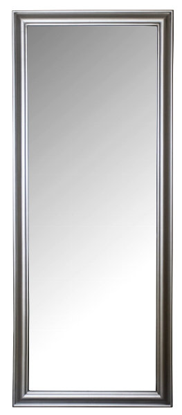 Johnstown Wood Flat Wall Mirror, Silver