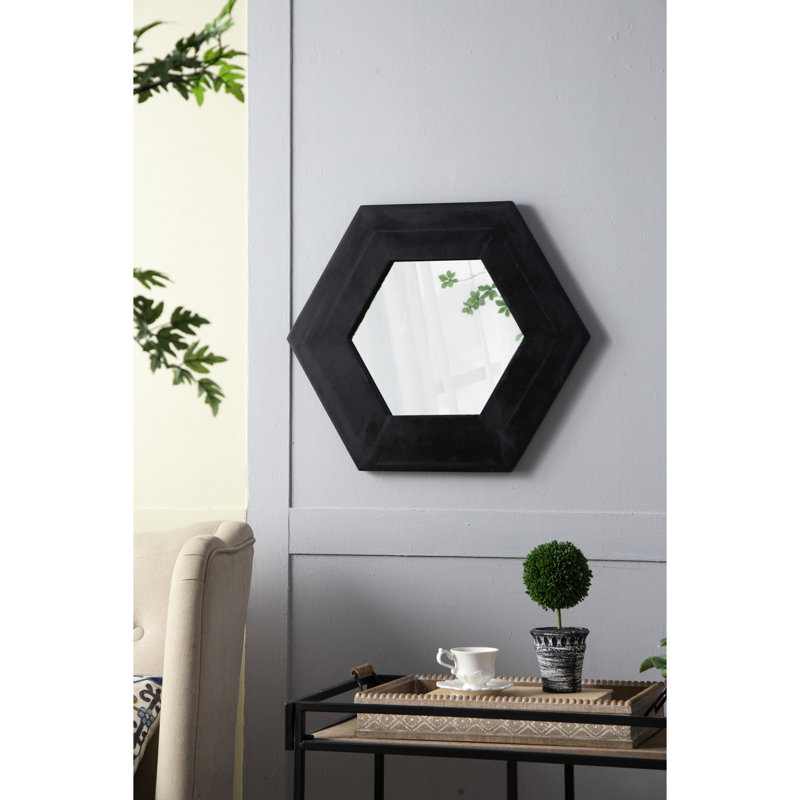 Miroir Hexagon, Noir